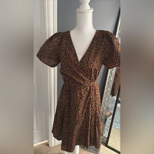 Madewell Leopard Print Wrap Dress medium